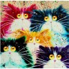 2019 Full Drill Square Modern Art Funny Cats 5D DIY Diamond Painting Kits UK VM3738