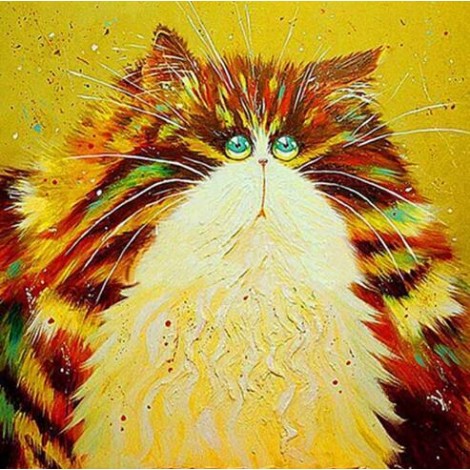 2019 Full Drill Square Modern Art Funny Cats 5D DIY Diamond Painting Kits UK VM3743