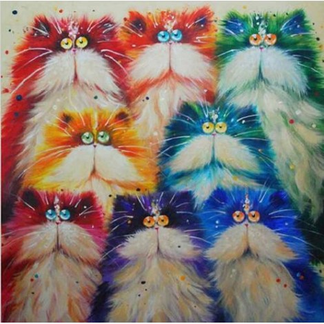 2019 New Hot Sale Funny Cats 5D DIY Diamond Painting Kits UK VM3745