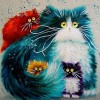 2019 Watercolor Rhinestone Cartoon Cat 5d Diy Diamond Painting Kits UK VM4176