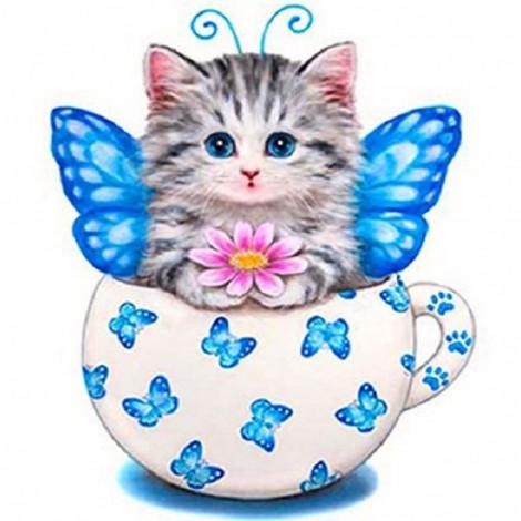 2019 Time Limited Fashion Cartoon Cute Little Kitten 5d Diy Diamond Painting Kits UK VM9805