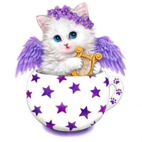 2019 Time Limited Fashion Cartoon Cute Little Kitten 5d Diy Diamond Painting Kits UK VM9804