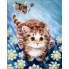 Beautiful Kitten In Garden Diy 5d Cross Stitch Rhinestone Painting UK VM1200