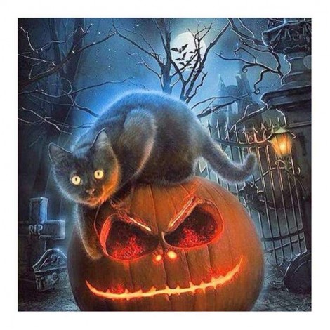 New Halloween Pumpkin 5d Diy Cross Stitch Diamond Painting KitsUK VM8742