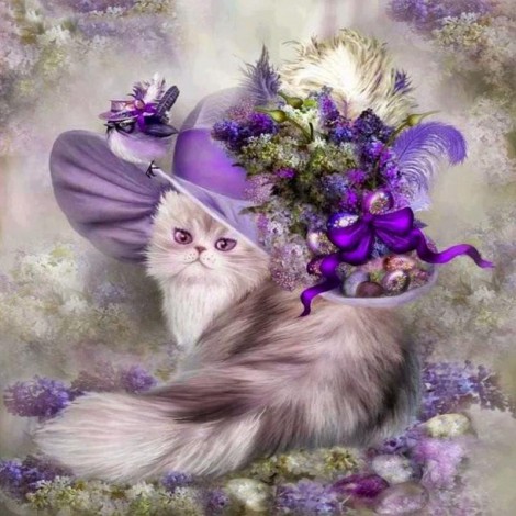 5D DIY Diamond Painting Animal Flower Cat Embroidery Cross Stitch Art VM90409