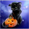 2019 New Hot Sale Black Cat Halloween Pumpkin 5d Diy Diamond Painting Kits UK VM1192
