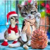 Hot Sale Best Gift Christmas Cute Kitten Duck Diy 5d Crystal Painting UK VM1957