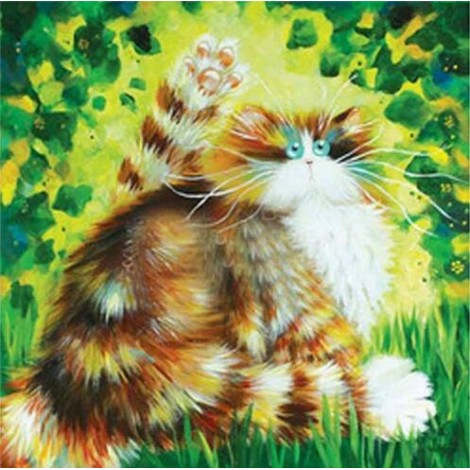 2019 Full Drill Square Popular Funny Cat 5D DIY Diamond Painting Kits UK VM3703
