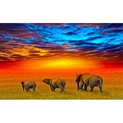 2019 New Dream Photo Elephant 5d Diy Diamond Painting Kits UK VM09061
