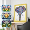 Half Drill Colorful Elephant Diamond Painting Kits HD90011