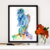Modern Art Styles Lovely Blue Horse Diamond Painting Kits UK AF9191
