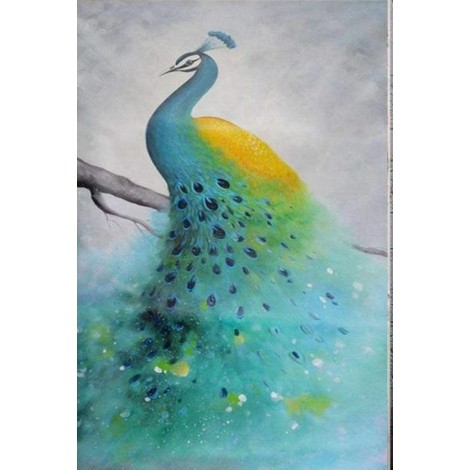 Cheap Light blue and yellow Peacock 5d Diy Diamond Painting Kits UK AF9085