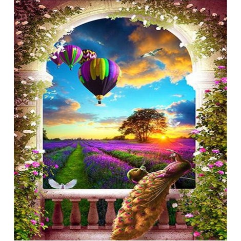 Special Full Drill Hot Air Balloon 5D DIY Diamond Painting Embroidery Kits UK NA0635