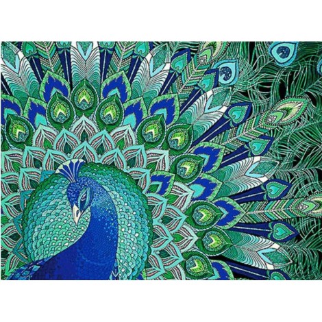 Blue Dream Series Peacock Diamond Painting Kits UK AF9060