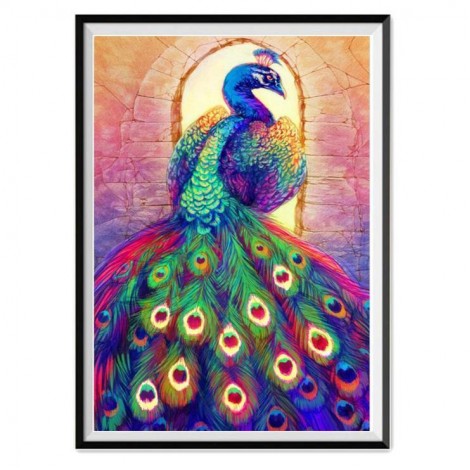 Cheap Oil Painting Styles Colorful Peacock 5d Diy Diamond Painting Kits UK AF9098