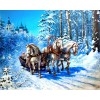 2019 Winter Cartoon Horse Snow Landscape Diy 5d Diamond Painting Kits UK VM8311