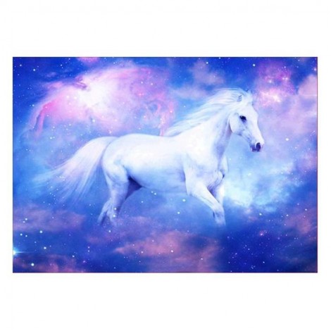 Fantasy Styles Lovely white Horse Diamond Painting Kits UK For Kids AF9202