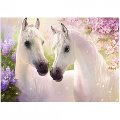 New Arrival Hot Sale Animal White Horse Pattern 5d Diy Diamond Painting Kits UK VM705