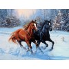 Hot Sale Winter Animal Black Horse Pattern 5d Diy Diamond Painting Kits UK VM70231