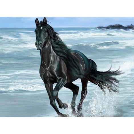 New Black Horse Full Drill 5D DIY Diamond Painting Kits UK VM92094