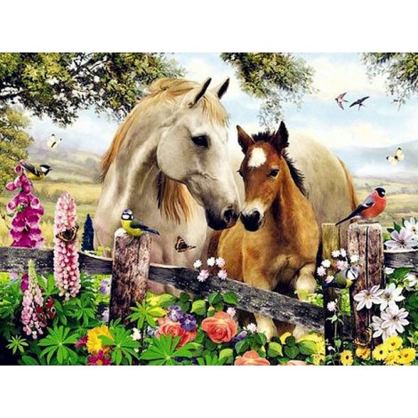 2019 New Hot Sale Garden Horse 5d Diy Diamond Painting Kits UK VM9720