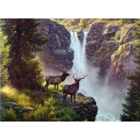 2019 Dream Landscape Mountain Waterfall 5d Diy Diamond Painting Kits UK VM9464