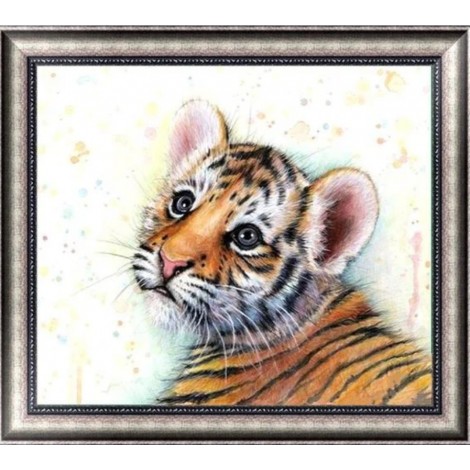 2019 New Cute Animal Tiger 5d Cross Stitch Diy Painting By Crystal Kits UK QB5096