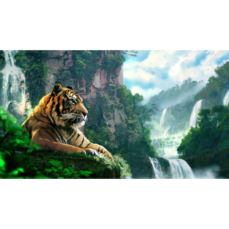 5D DIY Diamond Painting Tiger Embroidery Cross Stitch Rhinestone Mosaic Art VM90517