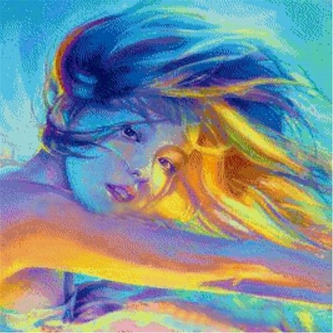 Colorful Oil Painting Style Portrait Pattern Diy 5d Full Diamond Painting Kits UK QB5881