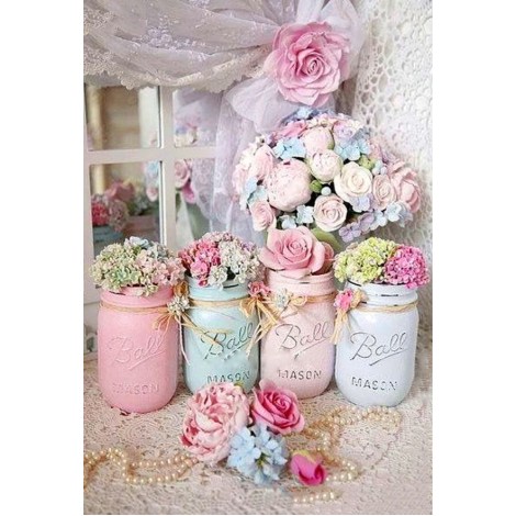 2019 Special Full Square Drill Jar Flowers 5d Diy Diamond Painting Kits UK VM9508