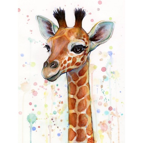 Watercolor Giraffe 5d Diy Embroidery Cross Stitch Diamond Painting Kits UK NA0480