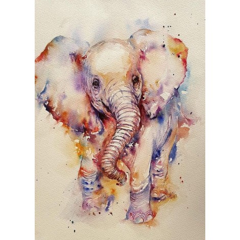 Color Elephant Full Drill 5D DIY Diamond Painting Kits UK VM90807