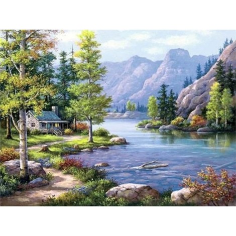 2019 Hot Sale Landscape Mountain Lake 5d Diy Diamond Painting Kits UK VM09464