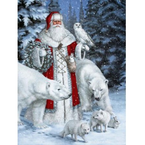 2019 Hot Sale Santa Christmas Bear 5D Diy Diamond Painting Kits UK VM7576