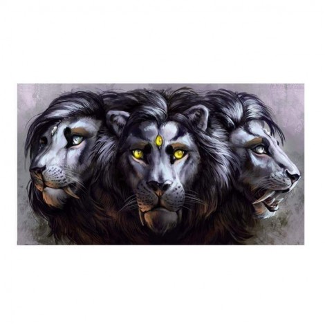 Best Oil Painting Style Lion Pattern Diy 5d Full Diamond Painting Kits UK QB5878