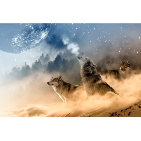 Winter Wolf 5d Diy Diamond Painting Kits UK KN80021