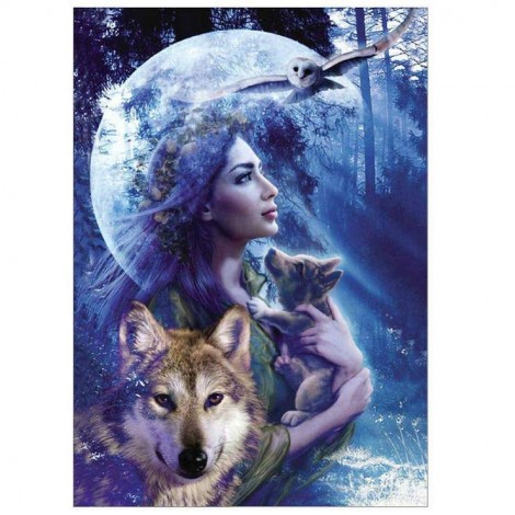 Hot Sale Dream Wall Decor Beauty And Wolf Diy 5d Diamond Painting UK VM1226