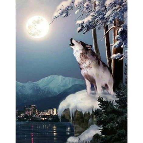 2019 New Dream Stitch Kit 5d Diy Diamond Painting Snow Wolf UK VM8619