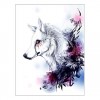 Watercolor Wolf Pattern 5d Diy Cross Stitch Diamond Painting Kits UK QB6605