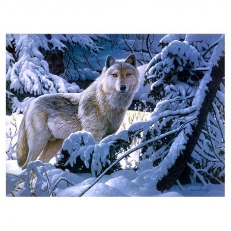 For Beginners Wolf Pattern 5d Diy Cross Stitch Diamond Painting Kits UK QB6420