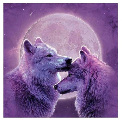 Cheap Dream Wolf Pattern 5d Diy Cross Stitch Diamond Painting Kits UK QB6583
