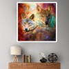 Cheap Oil Painting Style Wolf Pattern 5d Diy Cross Stitch Diamond Painting Kits UK QB6632