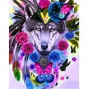 Watercolor Wolf Pattern 5d Diy Cross Stitch Diamond Painting Kits UK QB6638