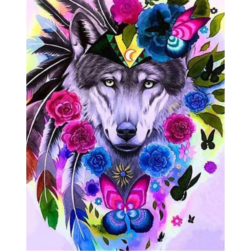 Watercolor Wolf Patt...