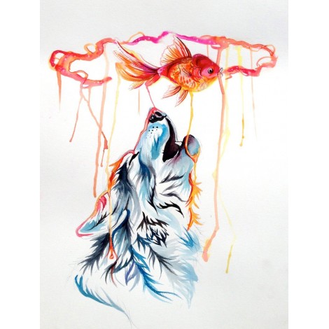 Special Wolf Square Drill 5D DIY Cross Stitch Diamond Painting Kits UK NA0841