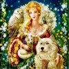 Hot Sale Full Square Beauty And Animal Wolf 5d Diy Painting Rhinestones UK VM1970