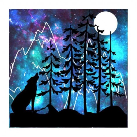 Cheap Dream Wolf Pattern 5d Diy Cross Stitch Diamond Painting Kits UK QB66366