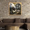 Best Oil Painting Style Wolf Family 5d Diy Cross Stitch Diamond Painting Kits UK QB6639