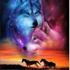 Dream New Wolf Horse Pattern 5d Diy Cross Stitch Diamond Painting Kits UK QB6610