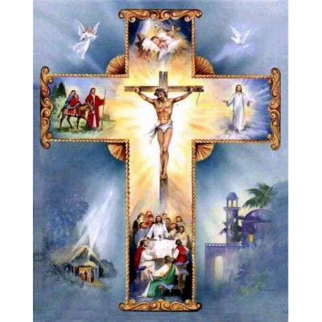 5D DIY Diamond Mosaic Embroidery Christian Cross Jesus Christ 2019 New Hot Sale VM4181